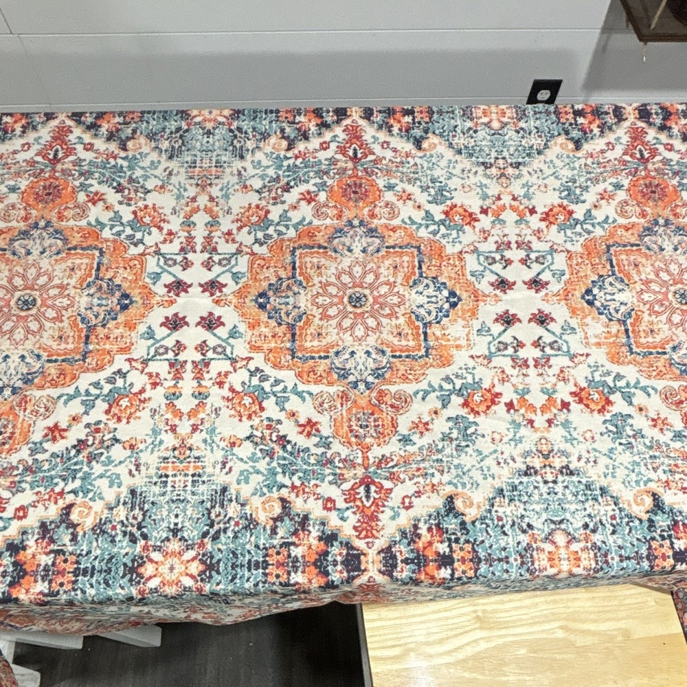 Traditional Medallion Multicolor Table Cloth - 58" x 58"